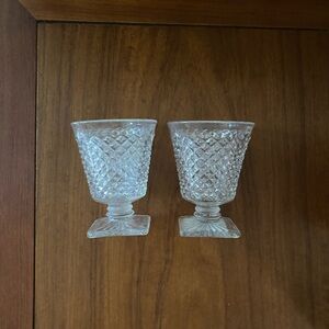 Etched Crystal Clear Glass Goblets 2pcs - set
